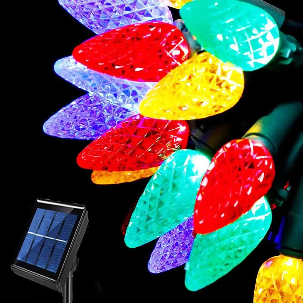 

Thrisdar 50/100LED C6 Strawberry Solar String Light Outdoor Solar Strawberry Christmas Light for Xmas Tree Patio Party Decor