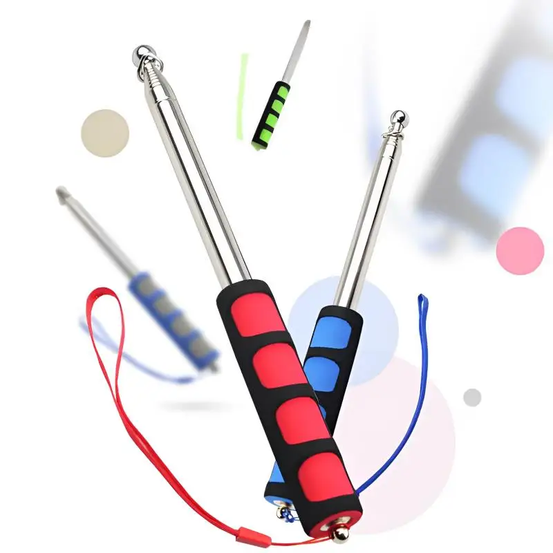 1.2/1.6M Handle Flagpole Telescopic Stainless Steel Tour Guide Banner Flagstaff Teaching Stick Teacher Pointer Hand Flagpole