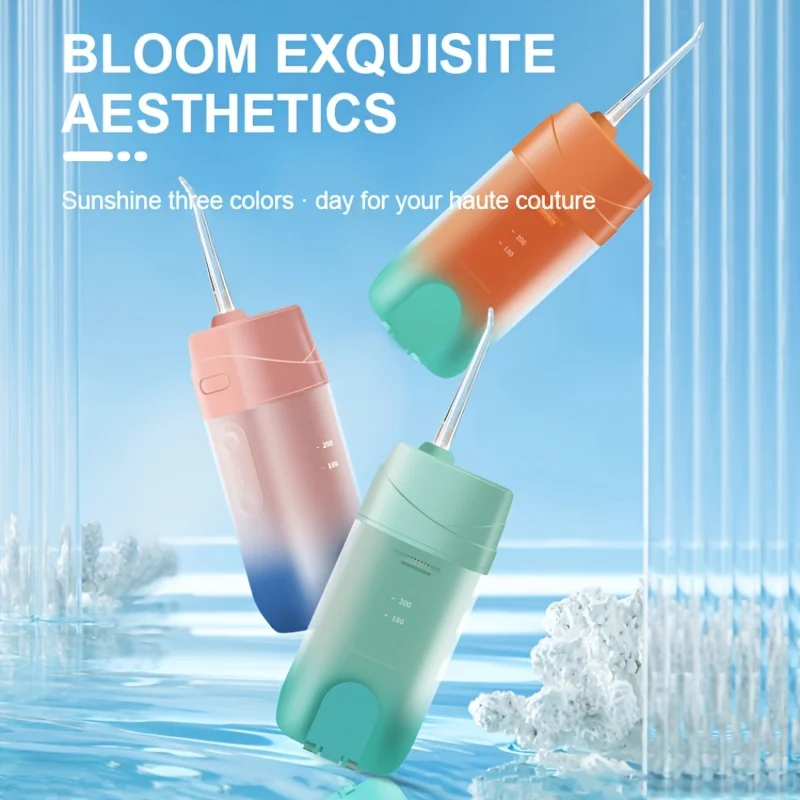 Portable Mini Water Flosser 200ml Teeth Cleaning  Irrigator Foldable Teeth Cleaner Cordless Travel  Irrigator For Teeth Cleaning