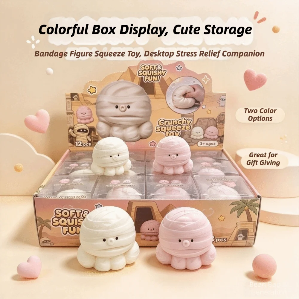 Soft and Moist Mummy Squeezable Toy Super Soft Slow-Rebound Mummy Squishy Toy Hidden Pressable Crunchy Squeeze Toy For Kids