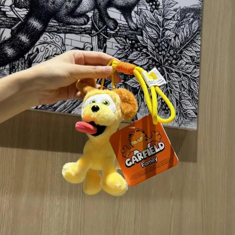 漫画ガーフィールドアニメオーディーかわいい子犬人形ぬいぐるみキーホルダーかわいいバックパックジッパーペンダント男の子と女の子への誕生日プレゼント