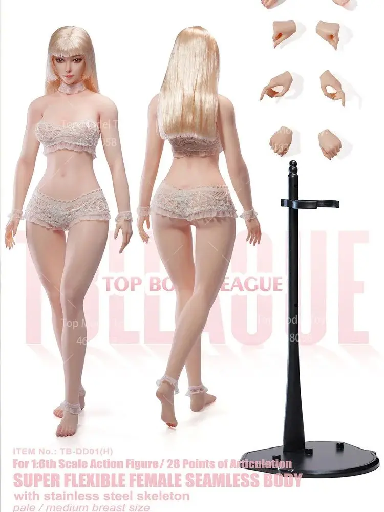 TBLeague TB-DD01 TB-DF01 1/6 Figur mit schmaler Taille und prallen Gesäßpartien, nahtloser Körper, 12'' Actionfigur einer weiblichen Soldatin, Modellpuppen zum Sammeln
