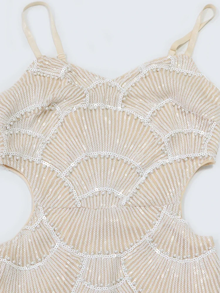 BWQ ผู้หญิงเลื่อมลูกปัดตัดชุดยาวเซ็กซี่ไข่มุกเลื่อม Embellished Backless Corset Party Dresses ชุดวันเกิด