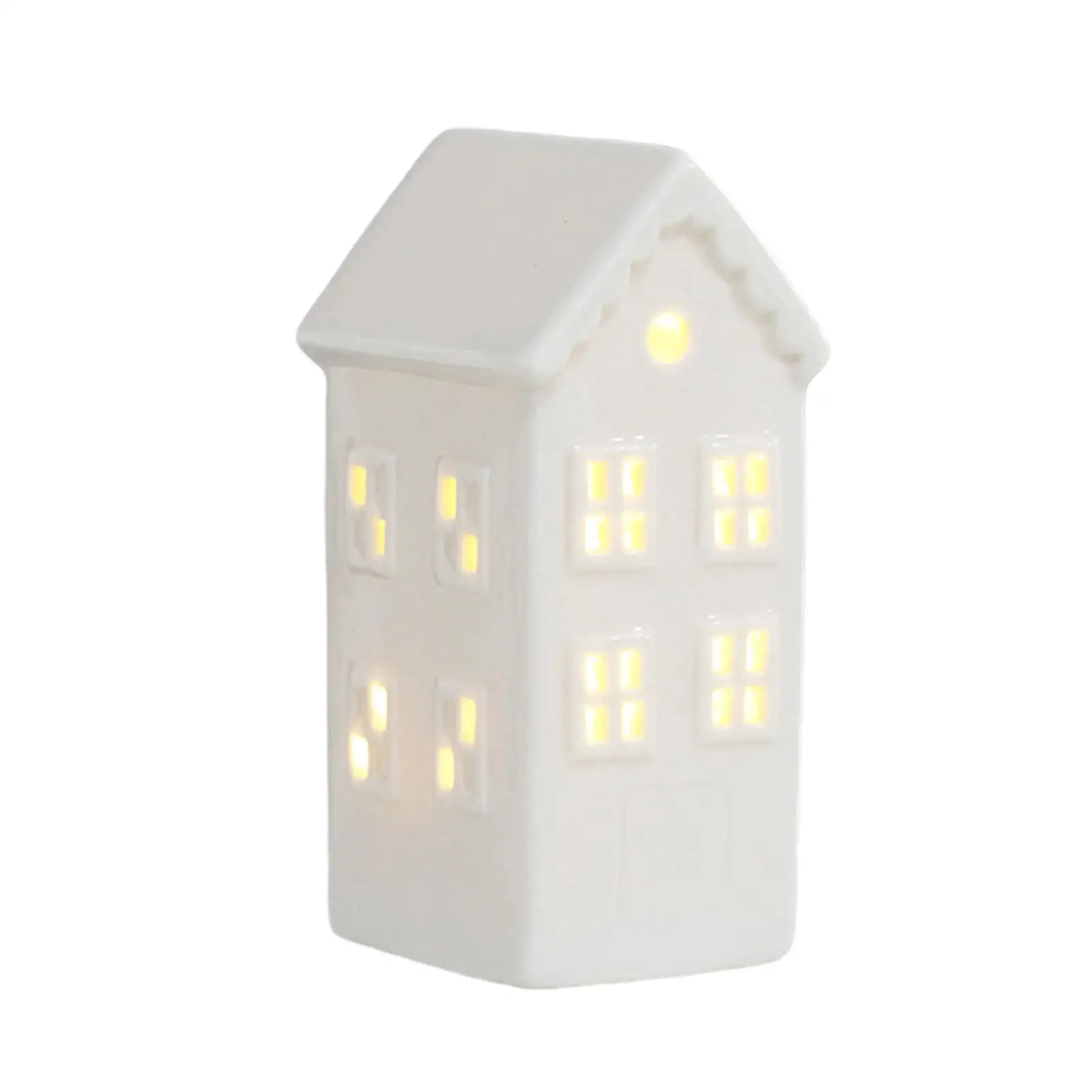 Ceramic House with LED Desktop LED Night Lamp for Hallway Bedroom Bathroom