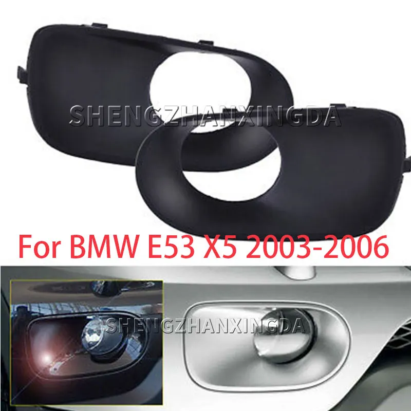 1 Pair of Left and Right Front Bumper Fog Lampshade Decorative Frame 51117129299 51117129300    Shengzhan Xingda Is Suitable for -Bmw X5 E53 2004-2006