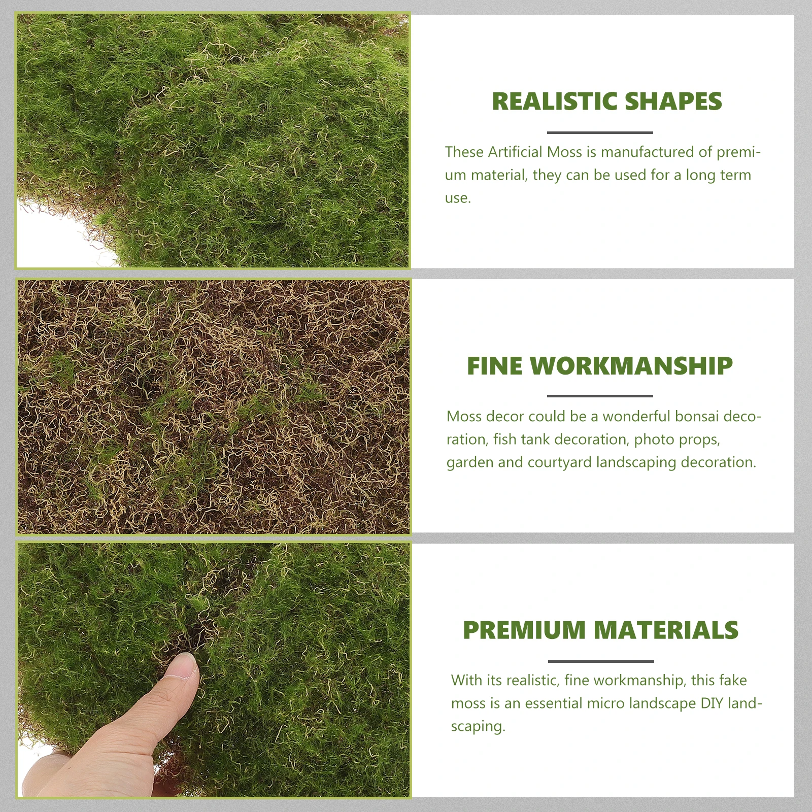 

Artificial Moss Decor Realistic Fake Grass for Micro Landscape Mini Garden Accessory Lawn Scene Moss Turf Prop Simulation Plant