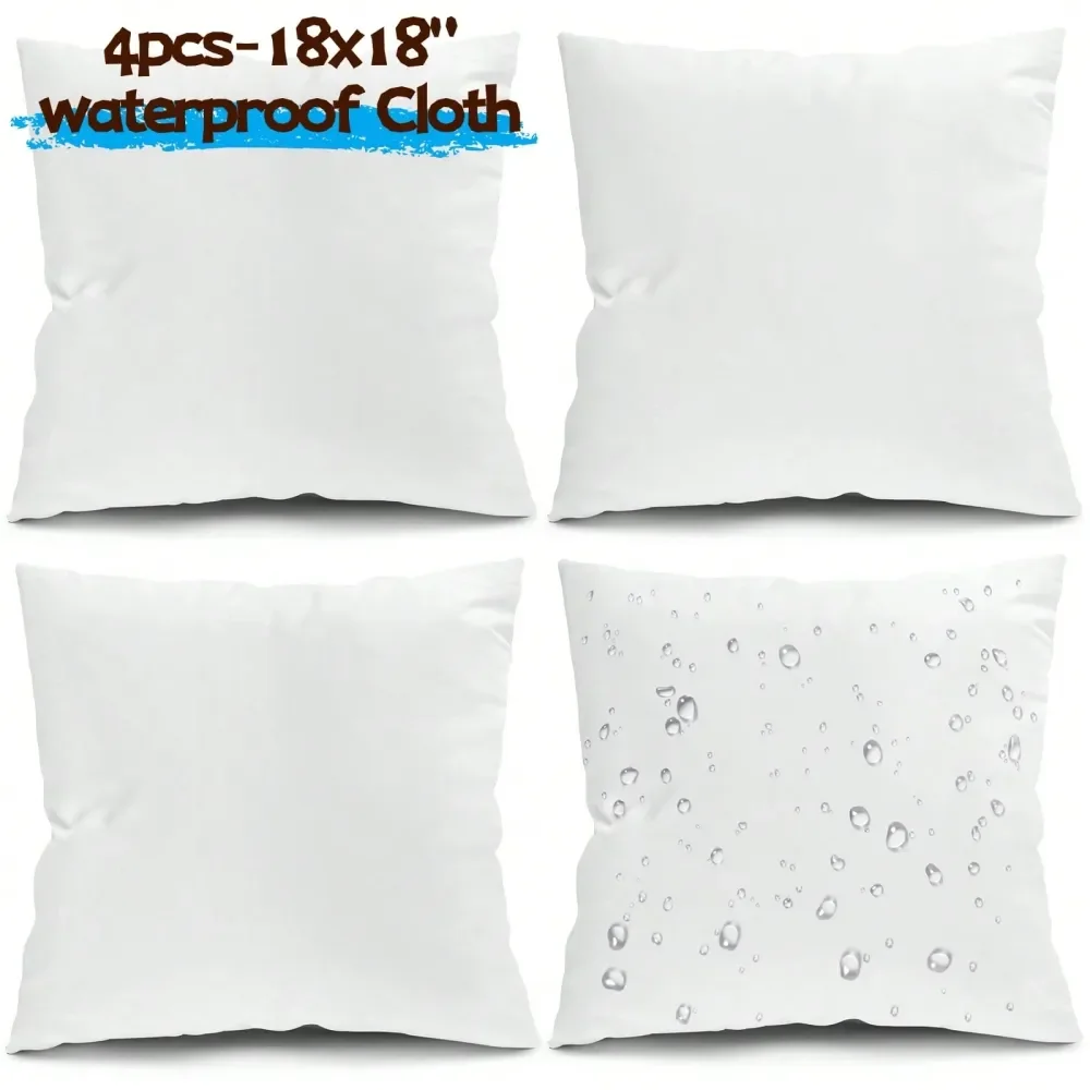 

4 шт. вкладыши для подушек 18x18 и 20x20, белые, из водонепроницаемой ткани с начесом, мягкие, с наполнителем из микрофибры, вкладыши для подушек на Хэллоуин