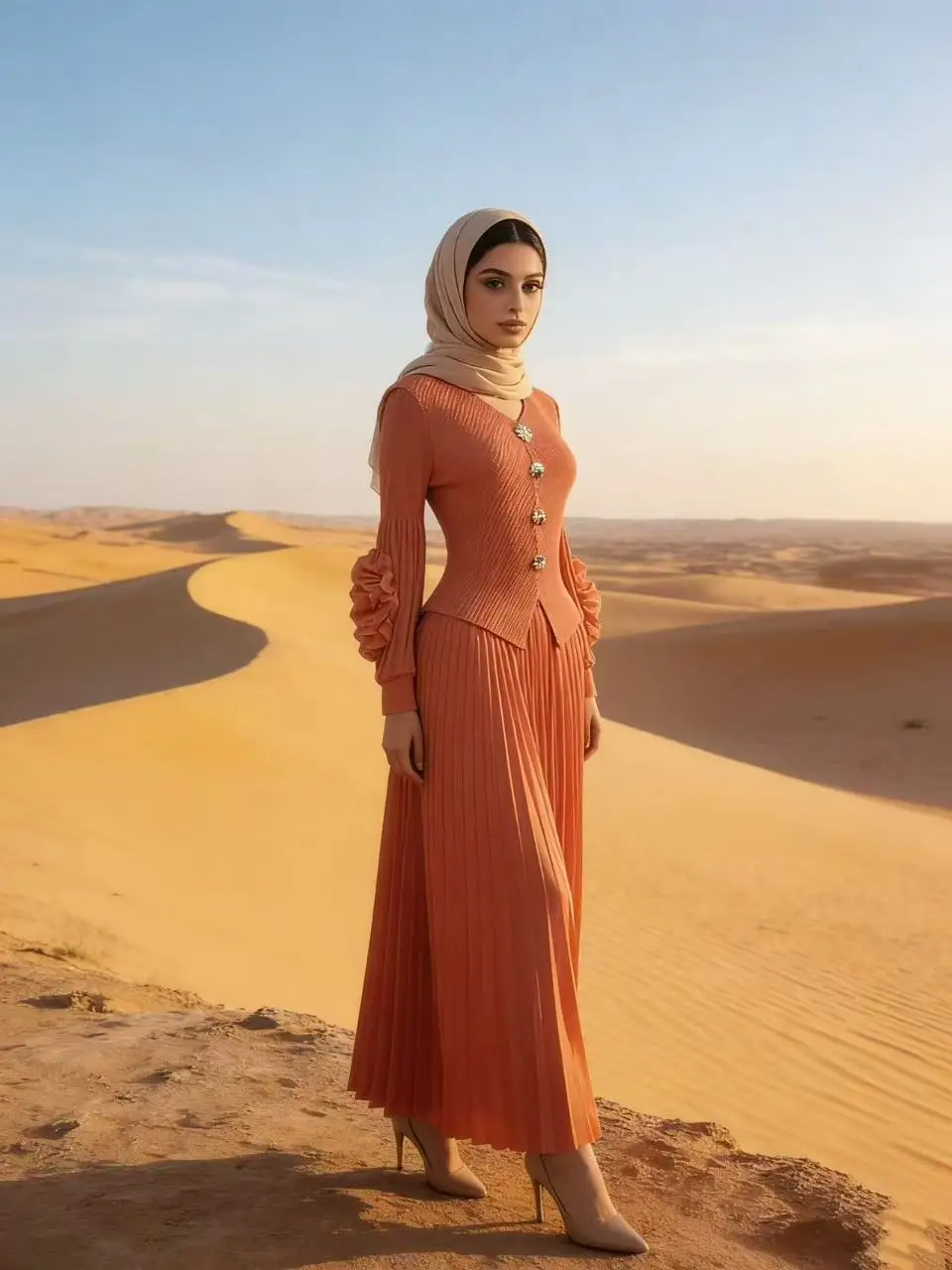 

Новый модный женский костюм 2026: плиссированный топ и свободная юбка, комплект из двух предметов