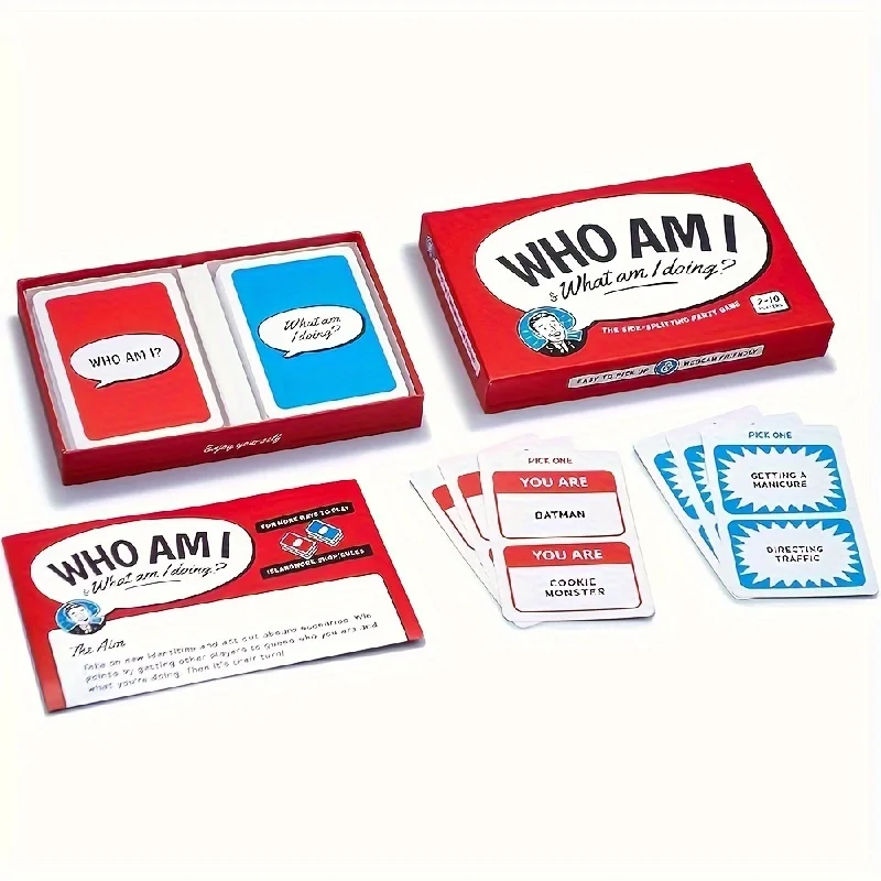 Who Am I & What Am I Doing - Hilarious Multiplayer Card Game for Adults, Couples & Families