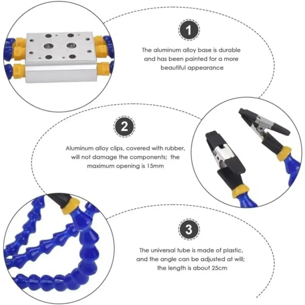 

Octopus Design Welding Table Clamp 1-6 Arms Aluminum Alloy Base Soldering Helping Hands Table Clamp Stable Grip