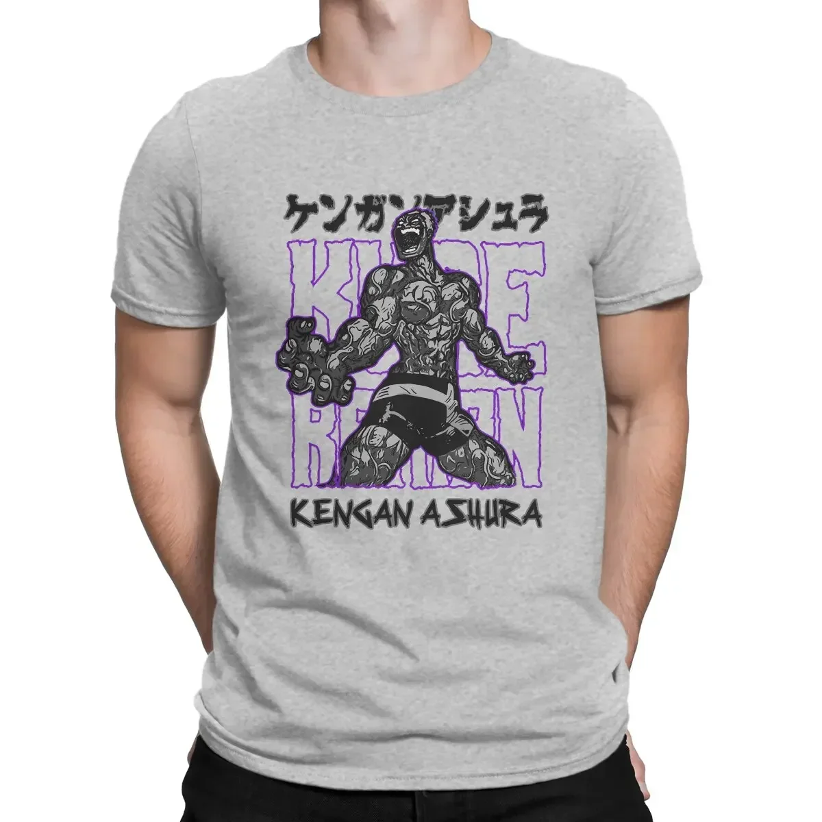 Da Lu Wu En Ri Man's Works Funny Tees Short Sleeve Crewneck T-Shirt Pure Cotton Raian Annihilation Kengan Ashura Men's T Shirts