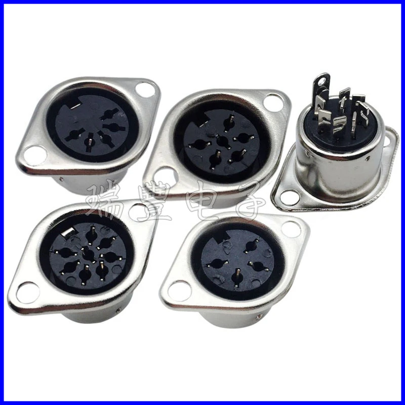 5PCS 3/4/5/6/7/8PIN Panel Mount Female Jack DIN Adapter MIDI Cable Connector