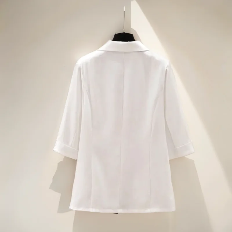 

Женские молодежные блейзеры из поплина в испанском стиле, без лацканов, на потайной застежке, с чистым минималистичным дизайном, элегантные, дышащие, универсальные.