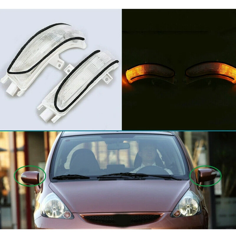 4X Car Rearview Mirror LED Turn Signal Lamp Warning Light For Honda FIT JAZZ FIT SALOON CITY 2003-2008