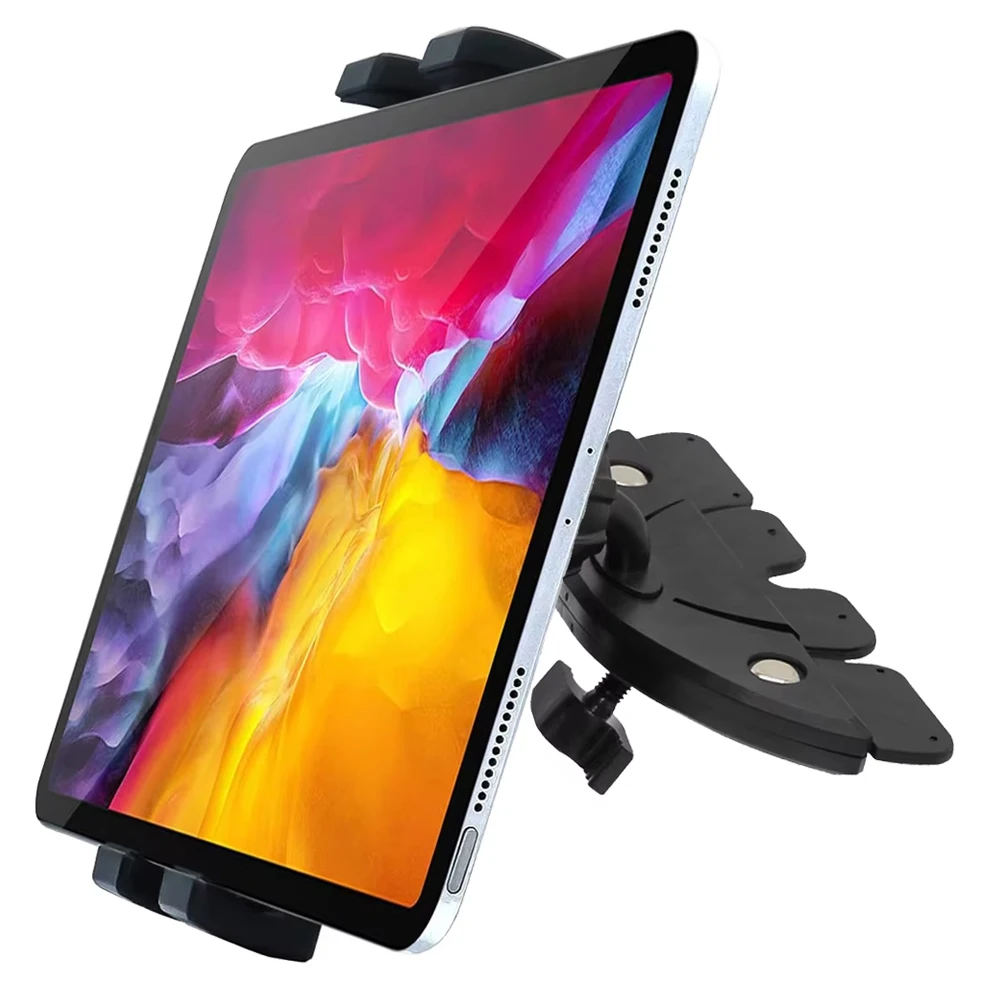 Universelle Autohalterung, CD-Steckplatz, Autohalterung für 4,5–12,9 Zoll Tablet, CD-Player, Handyhalter für 4–7 Zoll Smartphone, Armaturenbrett-Ständer