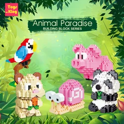 Panda Building Blocks DIY Assemble Animal Snail Squirrel Pig Bird Model Bricks Educational Kids Toy For Girls Boy Birthday Gift