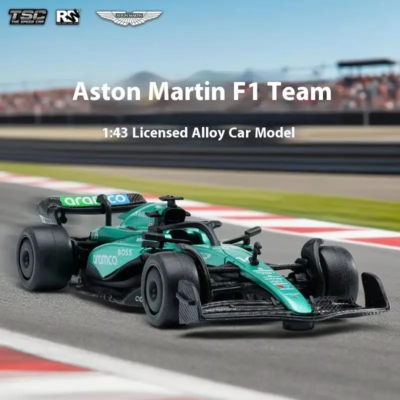 Model wyścigowy Aston Martin F1 Tsc Speed Card 1:43, symulacja, model samochodu ze stopu, kolekcja, ozdoba na biurko, zabawka
