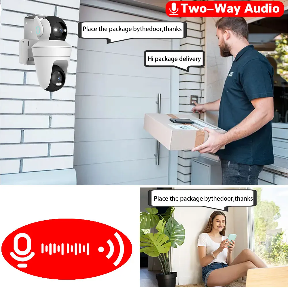 5K 10MP PTZ IP Camera 10X Zoom WiFi Dual Lens Dual Screen Camera Home Color Night CCTV Surveillance Auto Tracking Smart Life Cam