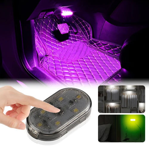 Imagen 2 del producto Luz de lectura USB con Sensor táctil para coche, iluminación de ambiente para puerta, techo, lámpara nocturna, accesorios interiores para vehículo