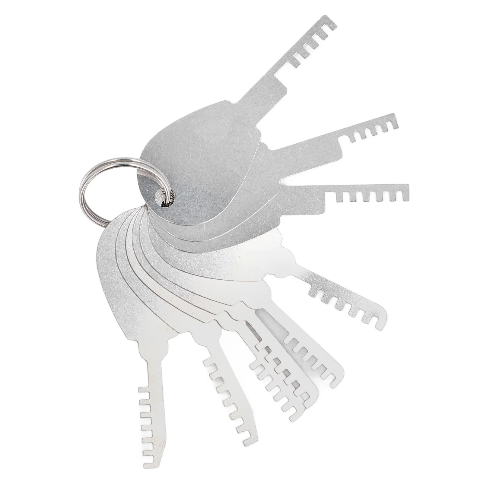 1 String 9 Pieces Comb Picks Stainless Steel Comb Teeth Pick Multifunctional Hand Tool for Firefighter Emergency