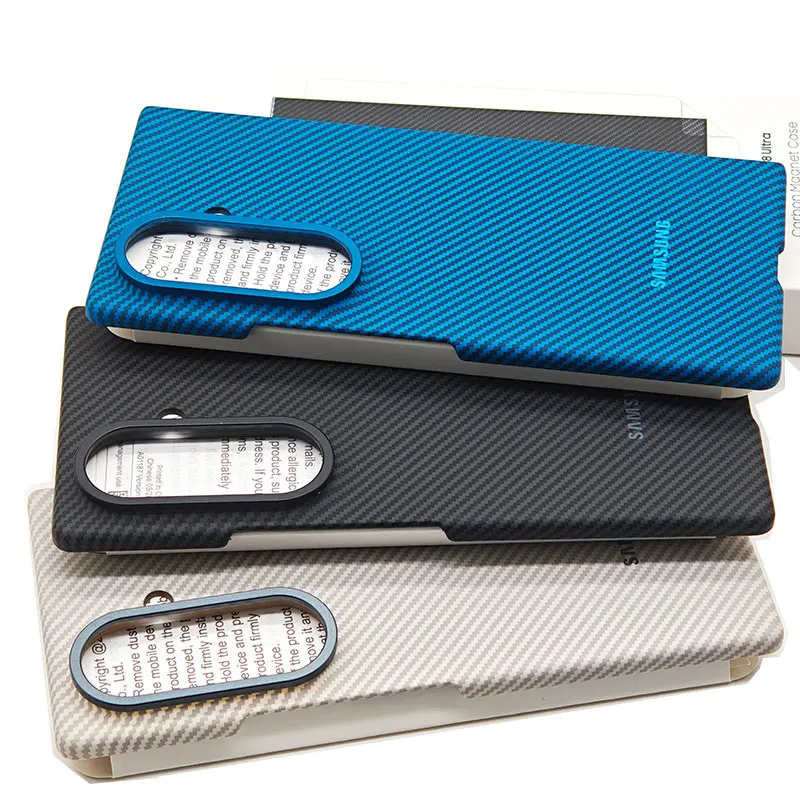 Samsung Galaxy Z Fold 8 Fold8 Ultra 7 Fold7 Magnetyczne etui z teksturą włókna węglowego + osłona ekranu z szkła hartowanego — 2