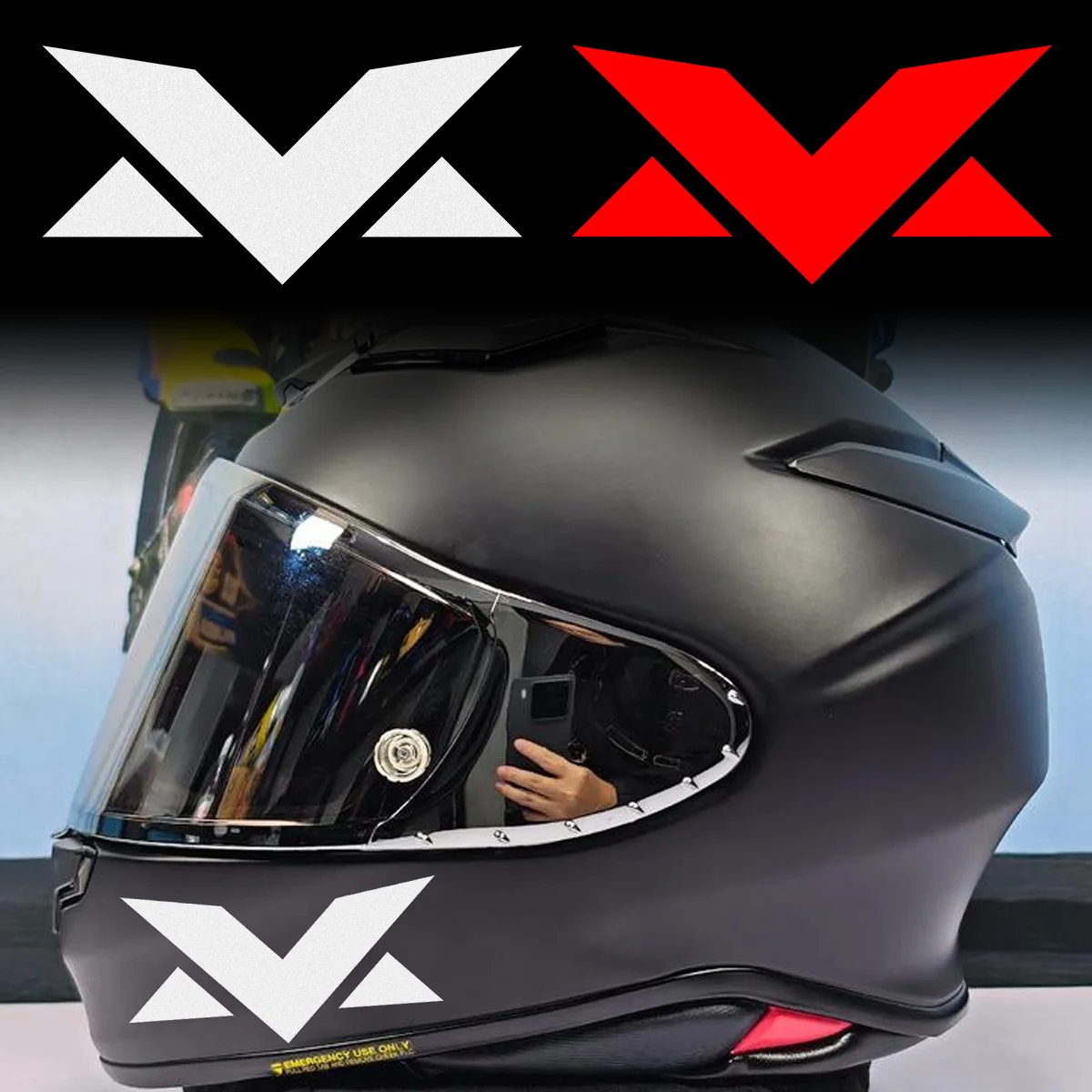 2PCS Reflective Car Stickers Motorcycle Moto Bike Racing Kart Helmet Decoration Vinyl Waterproof Modification Accessories Decals