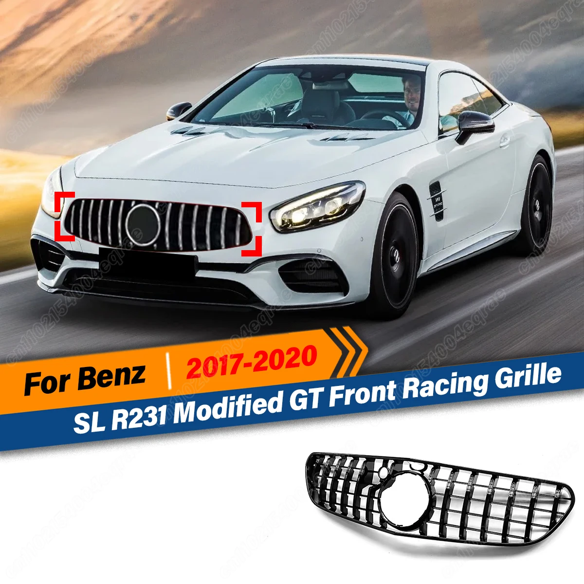 

Для Mercedes Benz SL R231 2017 2018 2019 2020 модифицированная решетка GT, передняя гоночная решетка, маска, накладки, передняя решетка капота, комплект кузова
