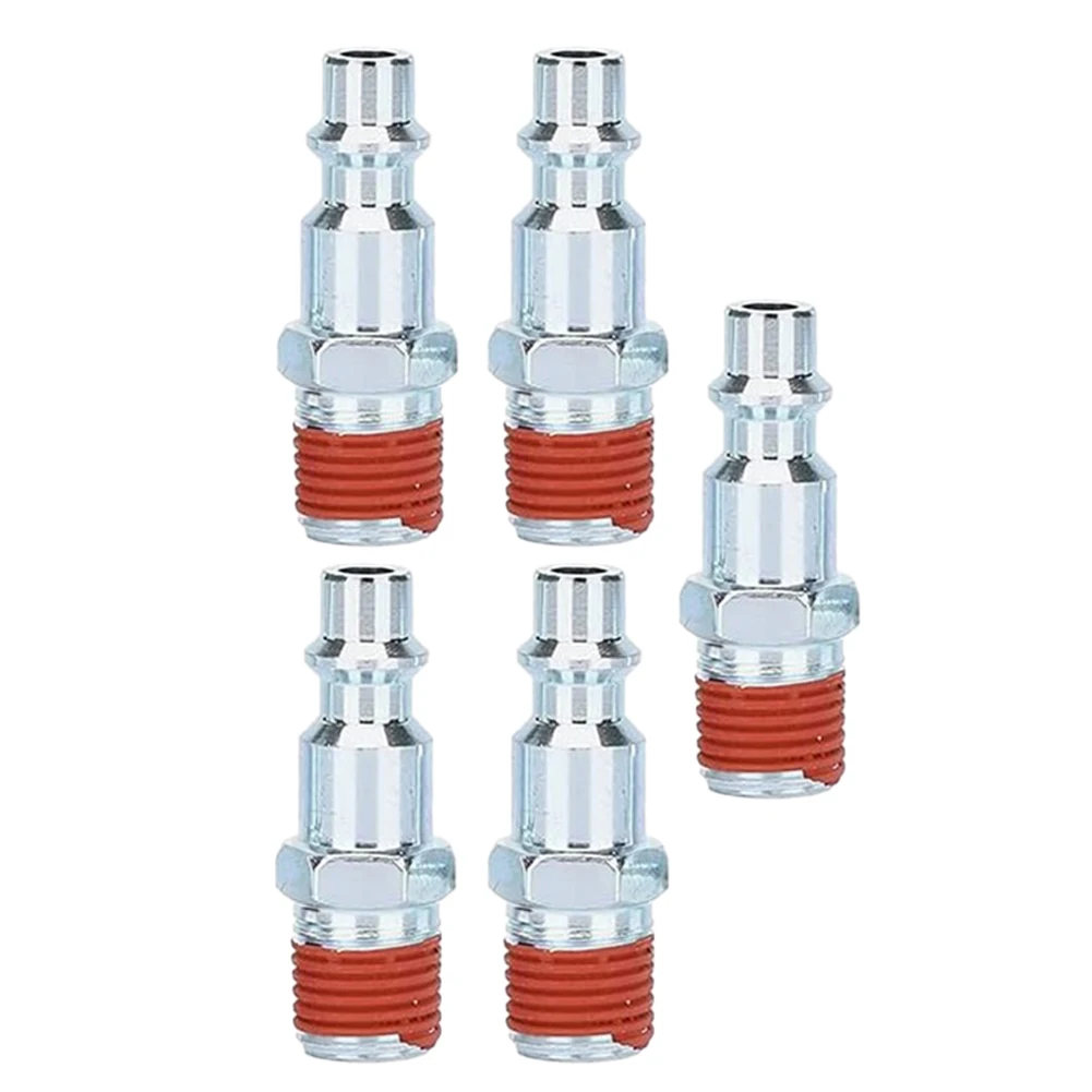 5 Pcs1/4 Inch NPT Male Air Line Fitting Hose Compressor Quick Release Connector Metal Pneumatic Quick Connector Hardware