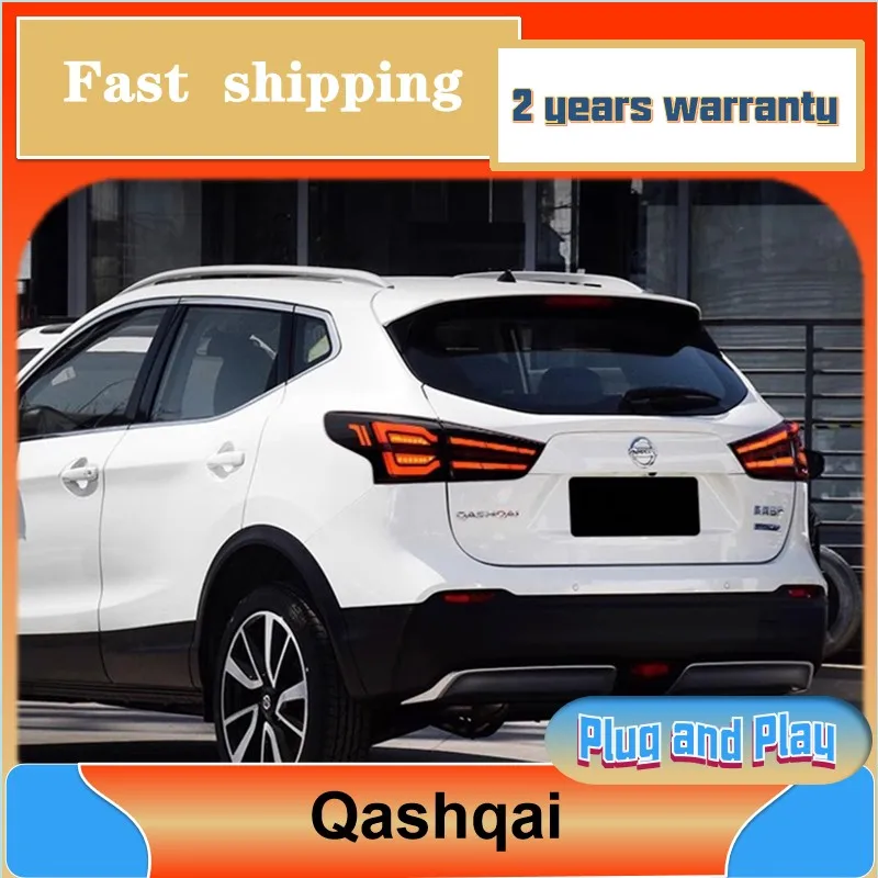 Car Styling for Nissan Qashqai Tailight 2016-2022 Qashqai Tail Light Rear DRL Fog Brake Turn Signal Reversing