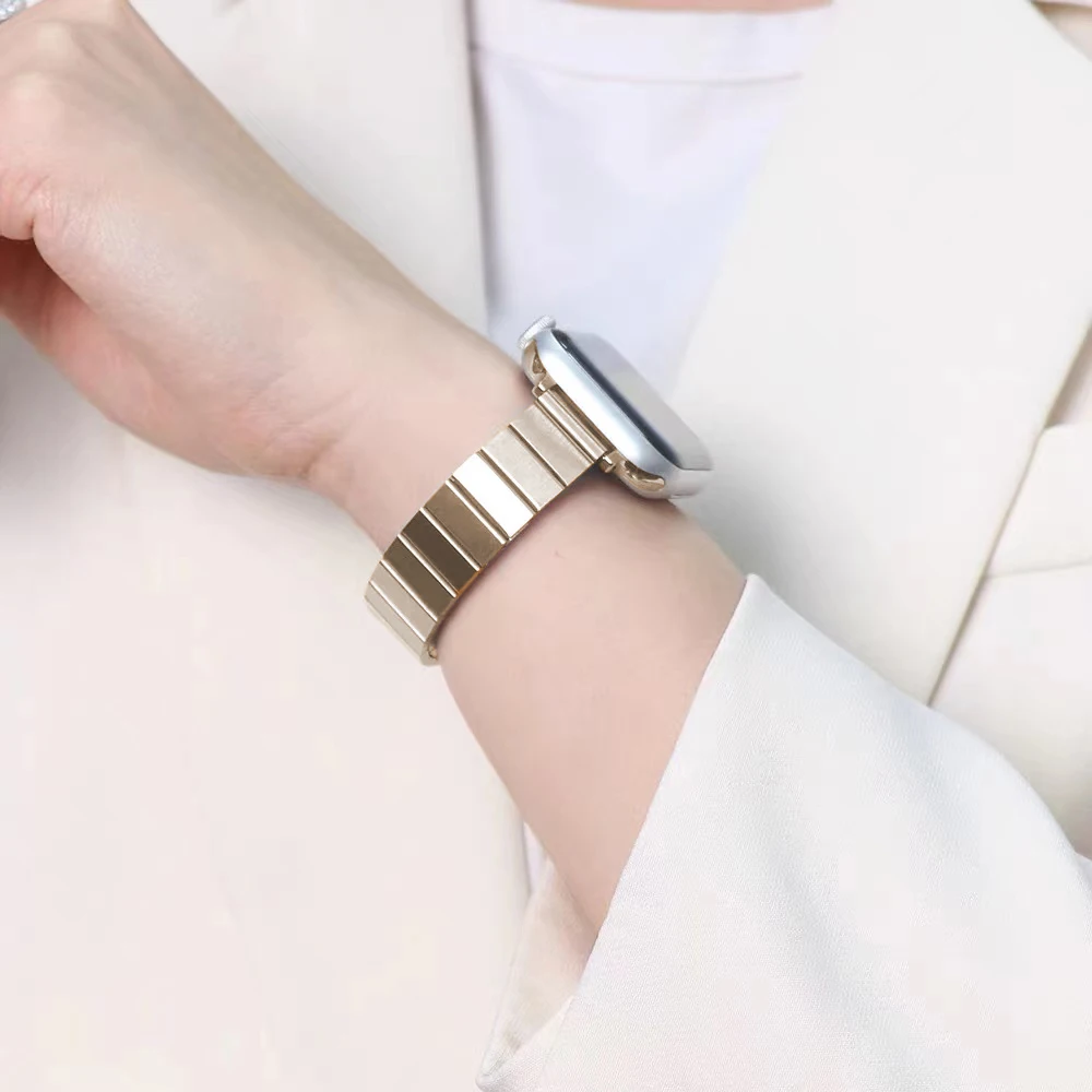 Slim stainless steel strap for apple watch band 41mm 40mm 38mm 45mm 44mm 42mm strap iwatch ultra ultra2 49mm series 9 8 7 6 5 se