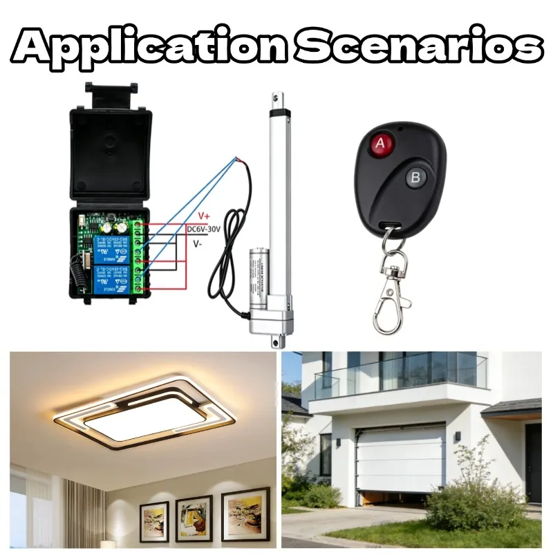 DC 12V 2CH 433MHz RF Wireless Remote Control Relay Receiver Module With 2 Button Key Fob Transmitter For Garage Door Motor Light