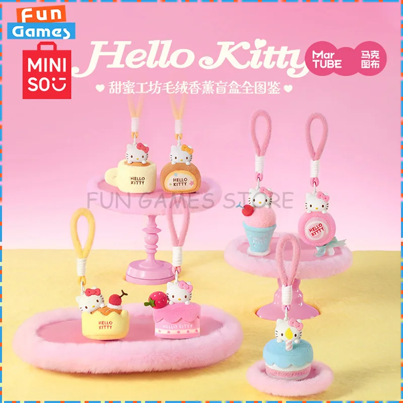 

2025 New Miniso Blind Box HelloKitty Aromatherapy Pendant Mystery Box Anime Figure Custom Kawaii Collectible Ornament Toy Gift