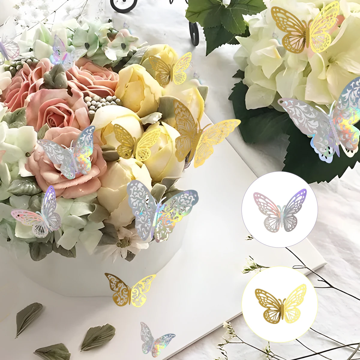 3D Hollow-Out Butterfly Wall Sticker Spring Butterfly Theme Birthday Party Decor Kids Wedding Party Favors Baby Shower Supplies