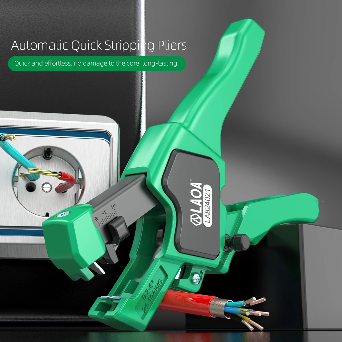 LAOA Industrial Fast Automatic Wire Stripper Electrician\'s Special Multifunctional Pliers Peeling Trimming Crimping Tool