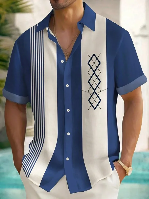 Summer New Style Men's Short-Sleeved Shirt With 3d Pattern Printing For Street Casual Fashion Comfortable And Soft