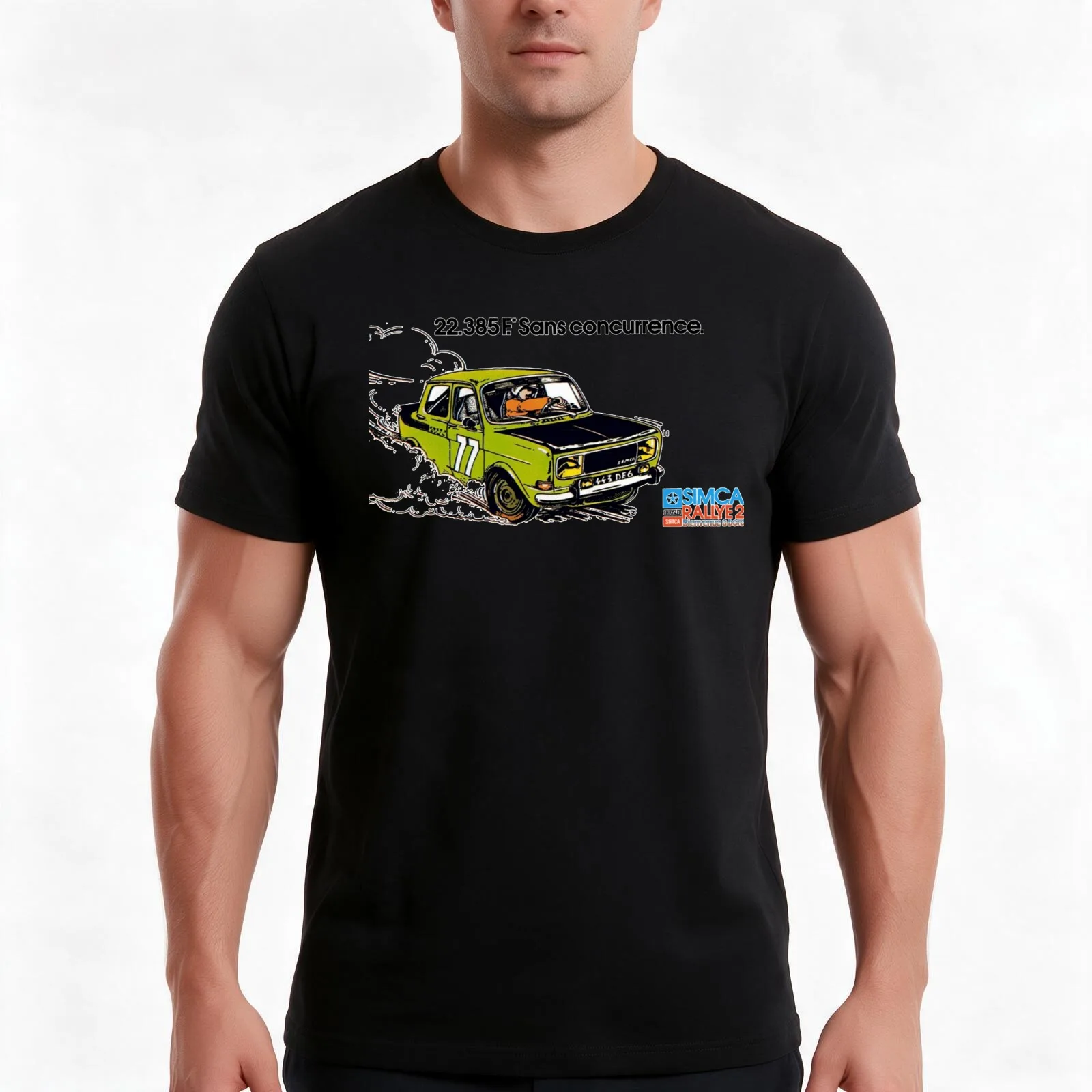 SIMCA RALLYE 2 T-Shirt, Summer Casual Cotton Tee, Oversized Streetwear Tops, Vintage Graphic Print, Loose Fit Short Sleeve