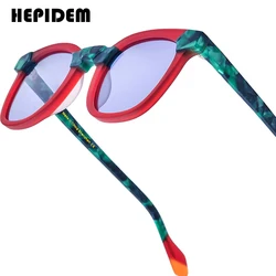 HEPIDEM Acetate Polarized Sunglasses Women New in Trendy Famous Brand Designer Hign-end Vintage Square Sun Glasses gm y2k 9269