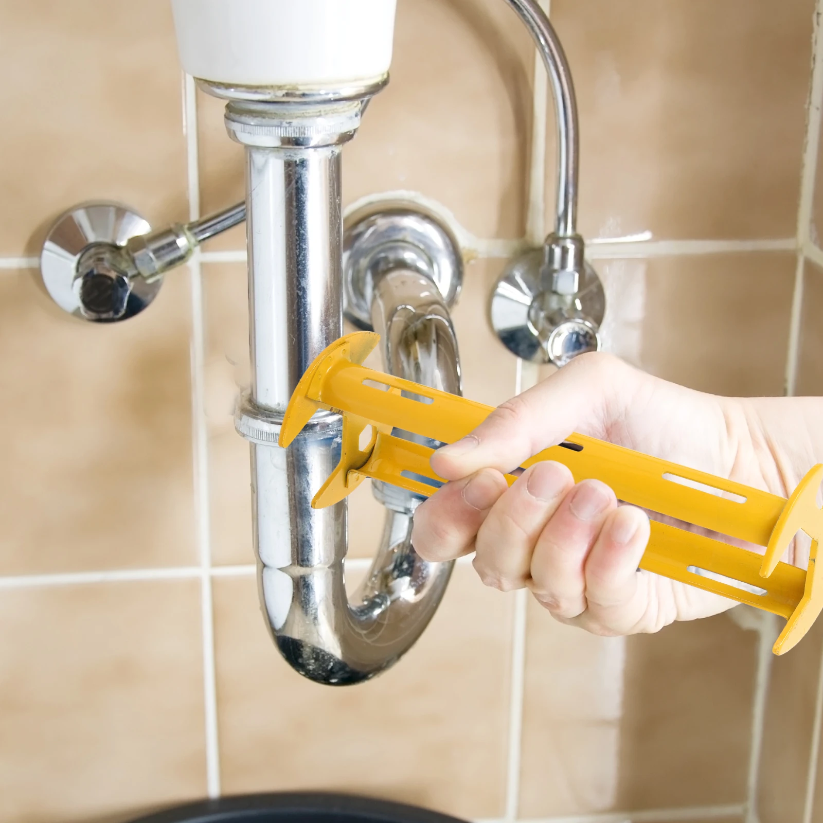 

2Pcs Sink Wrench Small Steel Faucet Installation Removal Tool Plumbers Yellow Multifunctional DoubleEnded Plumbing Durability