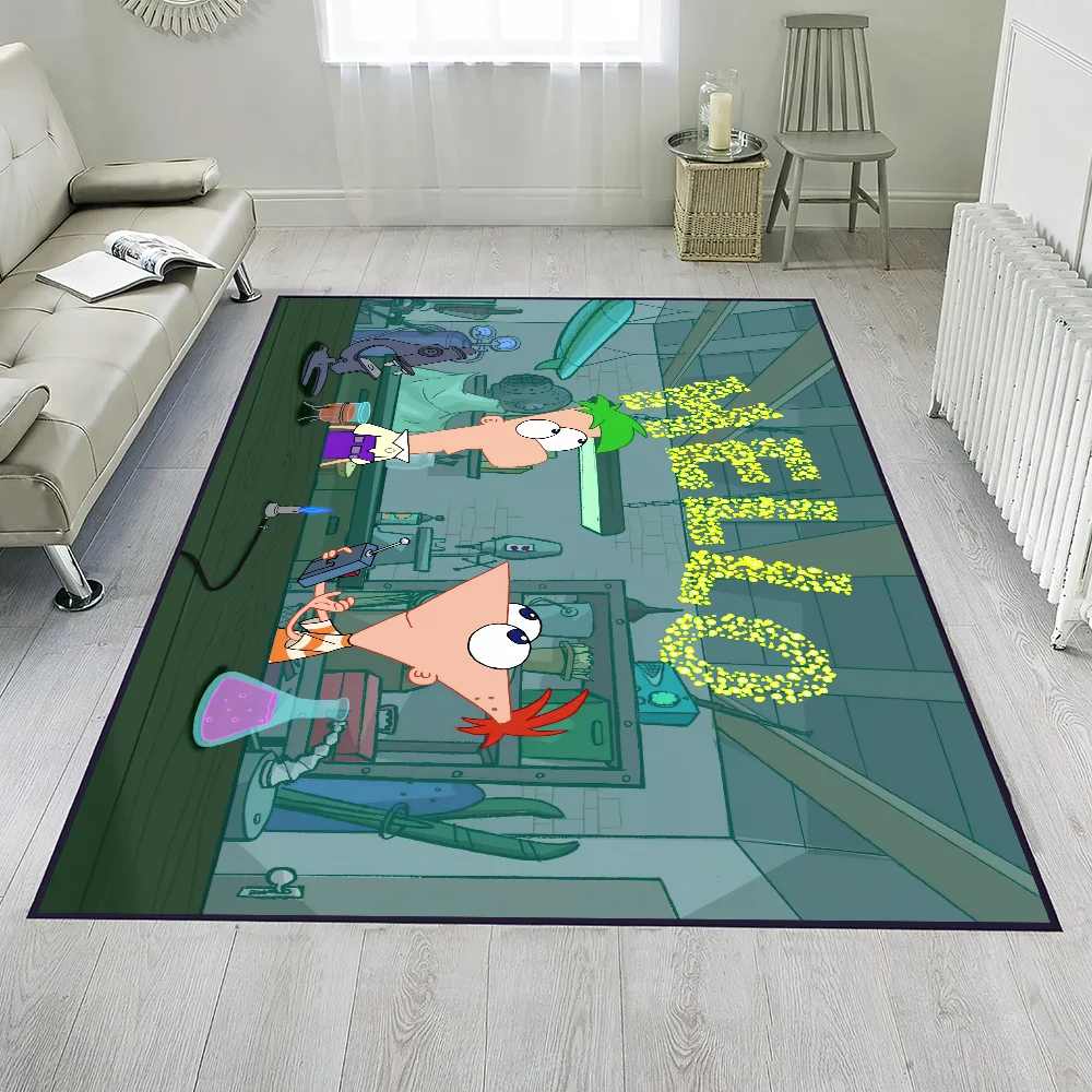

Коврик для двери F-Ferb с героями мультфильмов для спальни и украшения, ковер для кухни, ванной, дома, супер впитывающий коврик P-Phineas, нескользящий коврик для ног