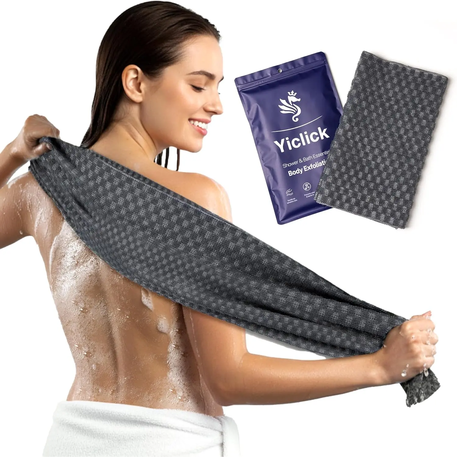 

Exfoliating Washcloth Towel, Back Scrubber for Shower, Exfoliating Body Scrubber Exfoliator, Japanese