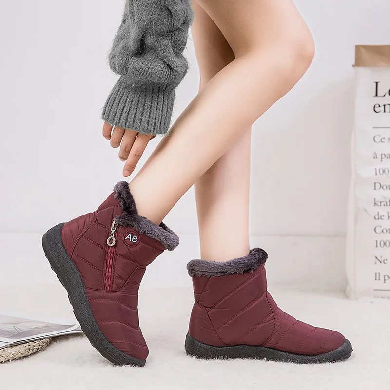 Boots Women  Watarproof Ankle Boots For Winter Shoes Women Keep Warm Snow Botines Female 2022 Luxury Zipper Winter Botas Mujer