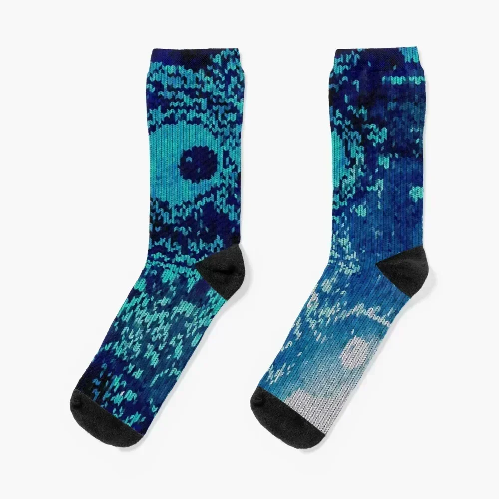 

Blue Owl Knitting Art Socks Thermal man winter gift hiking Socks Women's Men's