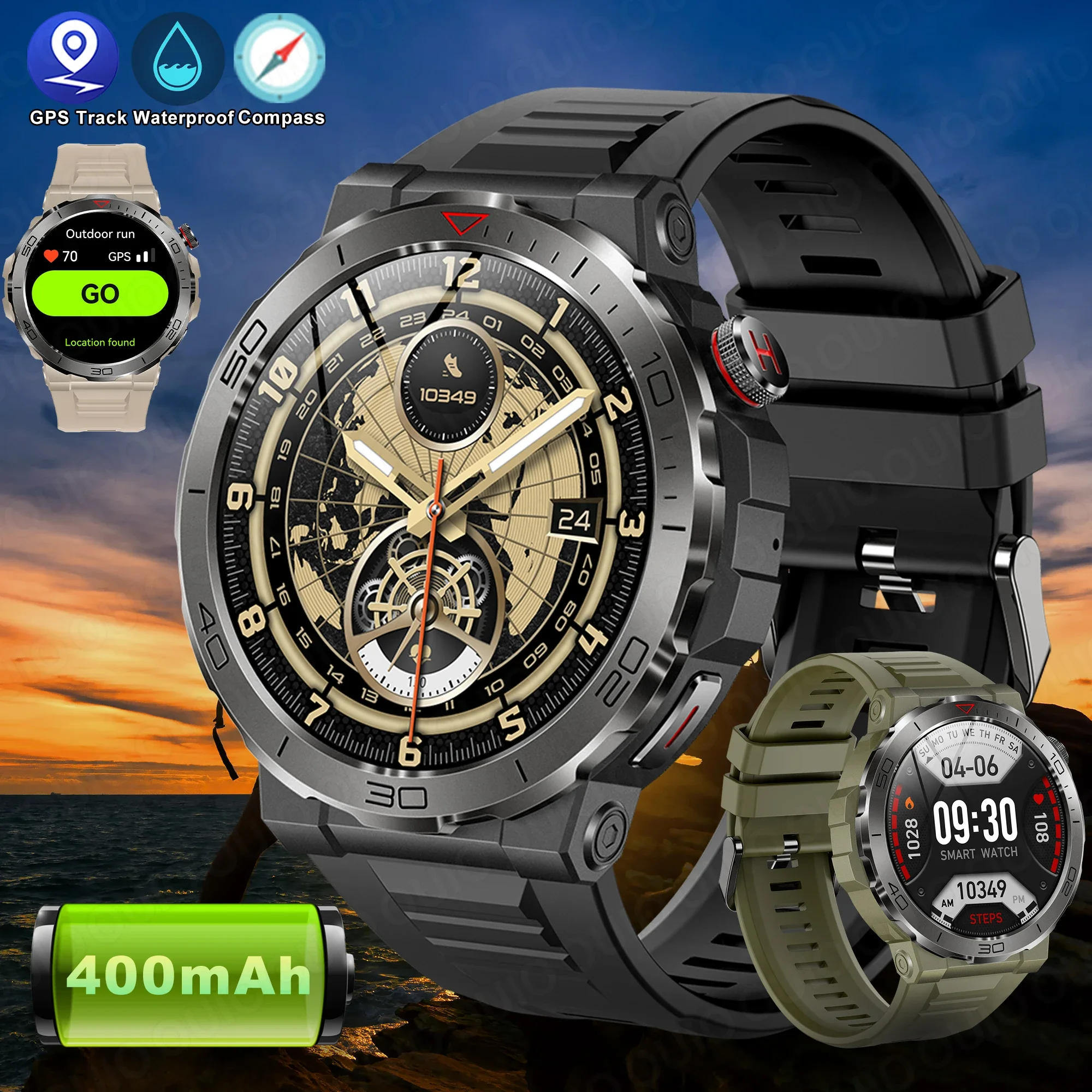 

2024New Outdoor Smart Watch 1.43" Screen 1ATM Waterproof Watches Bluetooth Call Smartwatch GPS Motion Trajectory For Android IOS