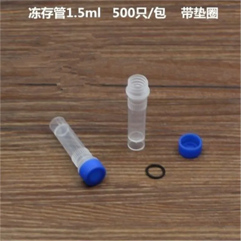 500pcs Pack 1.5ml Screw Cap Skirted Centrifuge Tube Flat-bottom With Gasket for Lab Experiment PP Centrifugal Freezing Tube