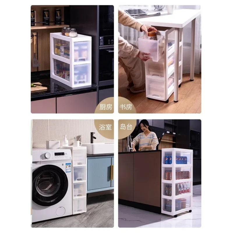 Armario estrecho de costura, cajón de almacenamiento, estilo de baño, costura transparente, estante de cocina