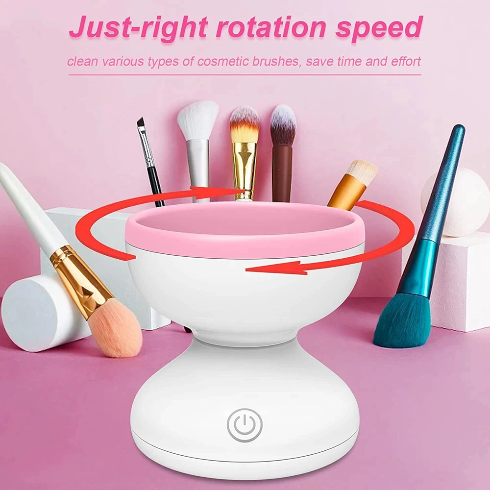 Women's Electric Makeup Brush Cleaning USB Rechargeable Automatic Rotating Silicone Cleaning Cosmetics Cleaning Tool Accessories