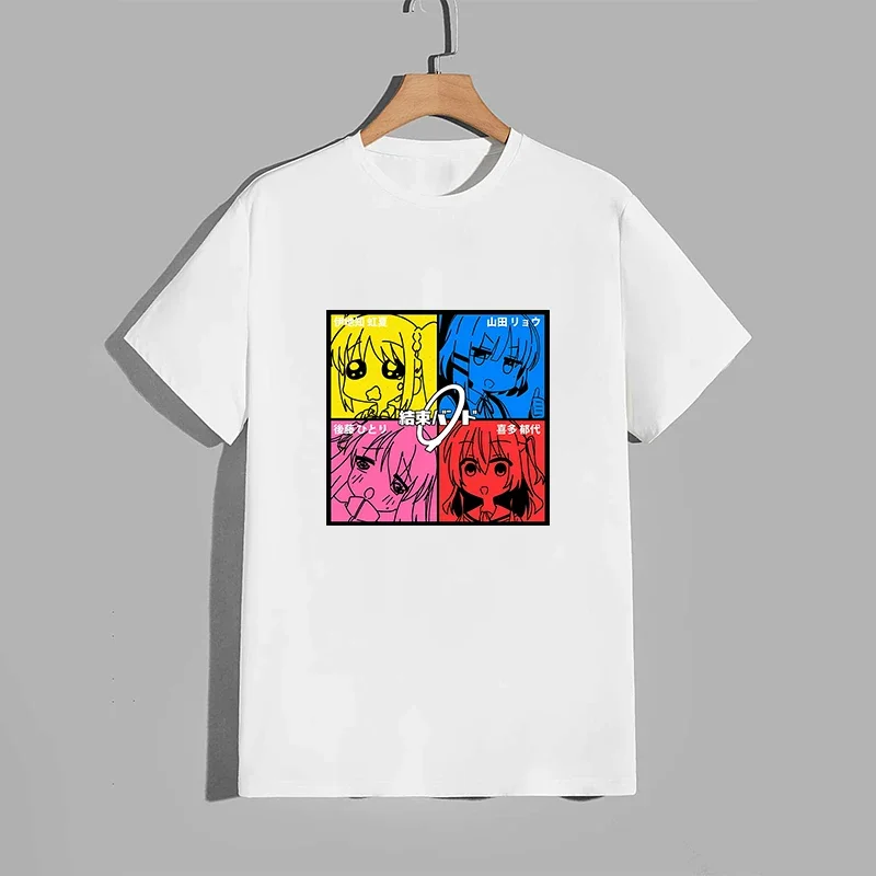High Quality Pure Cotton T-shirt Kessoku Band Print Tshirt Men Women Daily Casual Comfort Tees Japan Anime Short Sleeve Top image 4