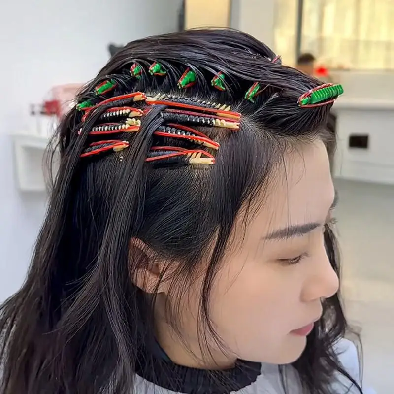 20/30 Stück Haarstyling-Werkzeuge Haarwurzel-Lockenstäbe mit Clips für Pony-Volumen und flauschige Wellen, Salon-Lockenwickler-Set – Detail 7