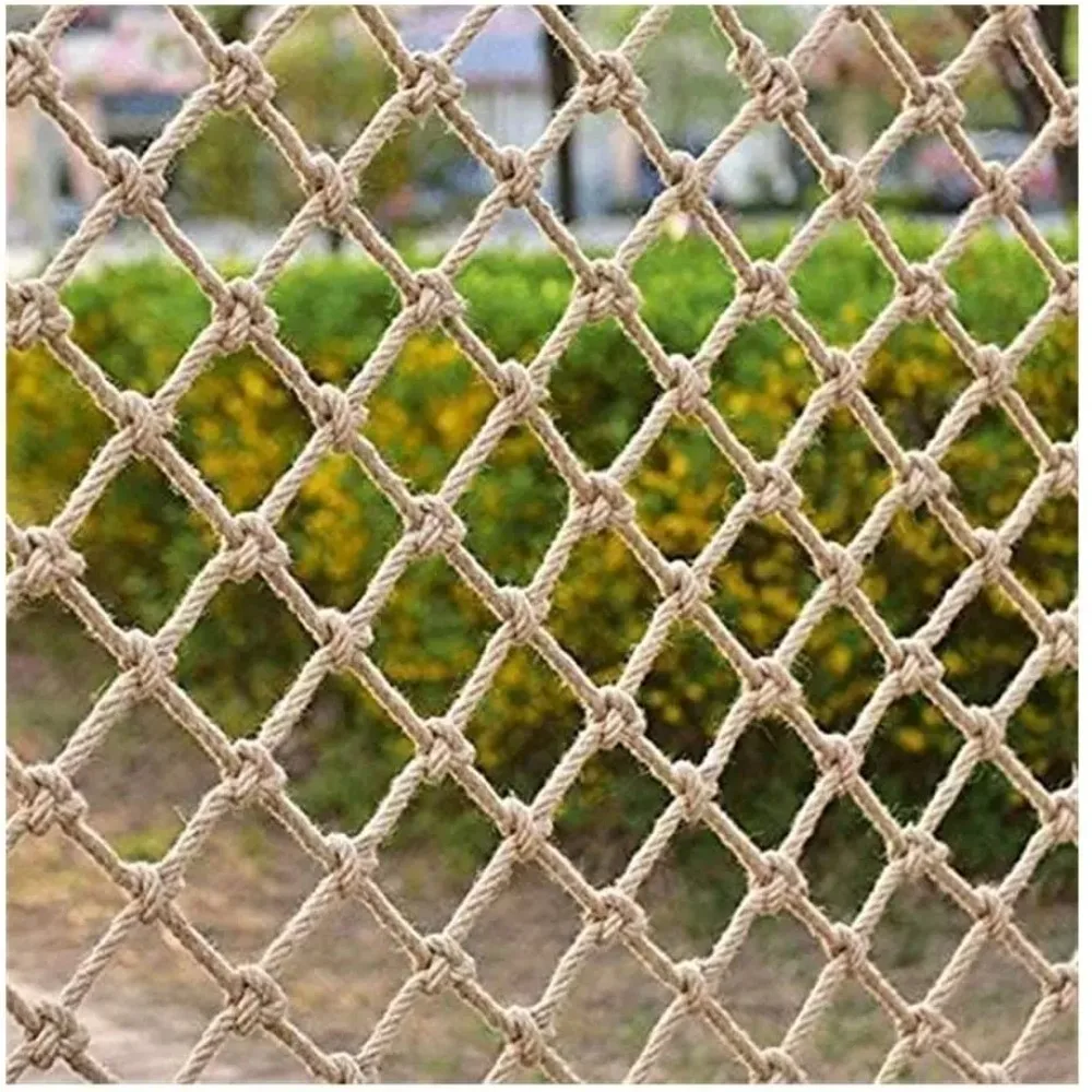 Hemp Rope Climbing Net Nature Jute Rope DIY Craft Jute Twine Trellis Decorative Net Garden Balcony Ceiling Mesh