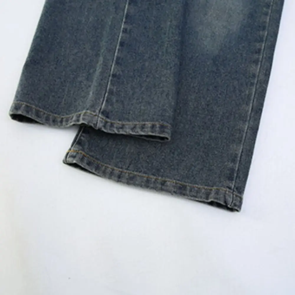 かわいいリボン付きジーンズ ストレート ハイウエスト 子供用 Y2K ジーンズ ワイドレッグ ルーズ リトルガールズ デニムパンツ ストリートウェア